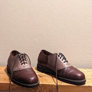 H.S. TRASK Men's Size 12N Two Toned Brown Leather Lace Up Saddle Oxford Shoe